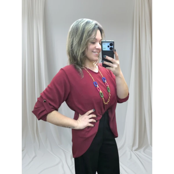 Blusa Moderna e Sofisticada (bordeaux ) - Image 6