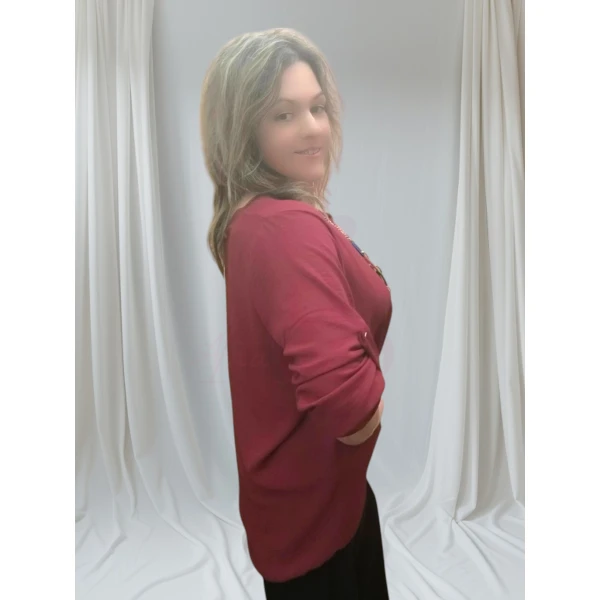 Blusa Moderna e Sofisticada (bordeaux ) - Image 4