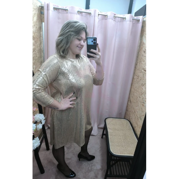 Vestido Shine Luxe ( Dourado ) - Image 4
