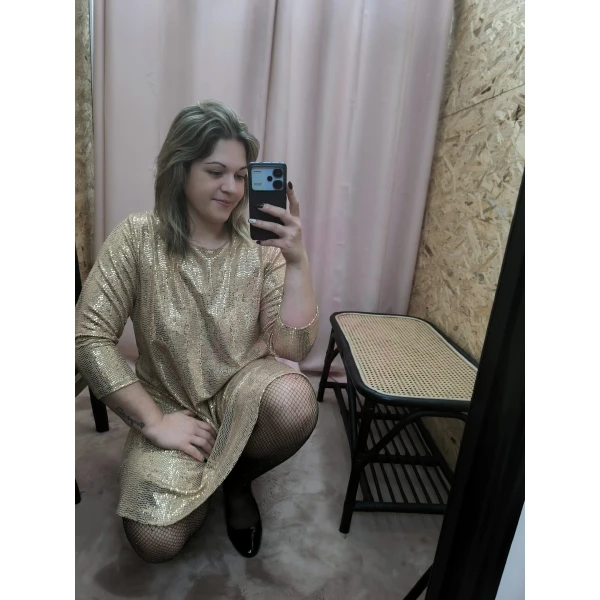 Vestido Shine Luxe ( Dourado ) - Image 3