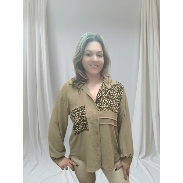 Blusa Bege Animal Print ( Até XL) - Image 4