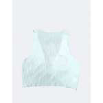 Top elegante e sofisticado é canelado com ancora dourada, disponível em azul, rosa e branco.