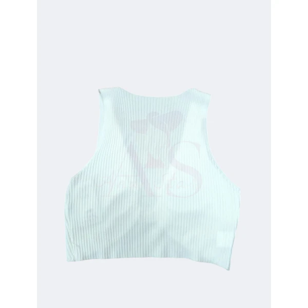 Top elegante e sofisticado é canelado com ancora dourada, disponível em azul, rosa e branco.