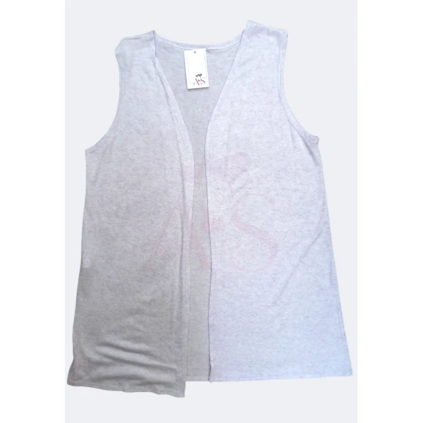 Colete feminino versátil em cores neutras e delicadas, ideal para diversas combinações.