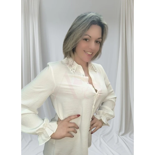Blusa Pérola Chic ( Branca Tam. L) - Image 8