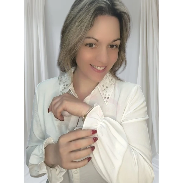 Blusa Pérola Chic ( Branca Tam. L) - Image 10
