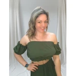 Conjunto feminino elegante casual em duas cores