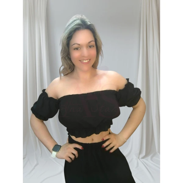 Conjunto feminino elegante casual em duas cores
