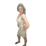Vestido Realce Feminino em malha canelada com detalhes brancos