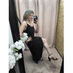 Vestido Preto com Estilo de alças finas e corte fluido