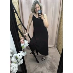Vestido Preto com Estilo de alças finas e corte fluido