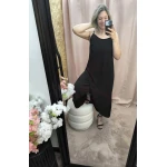 Vestido Preto com Estilo de alças finas e corte fluido