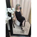 Vestido Preto com Estilo de alças finas e corte fluido