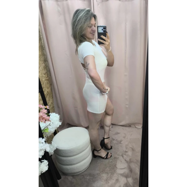 Vestido justo com costas cruzadas Dress Dare to Shape