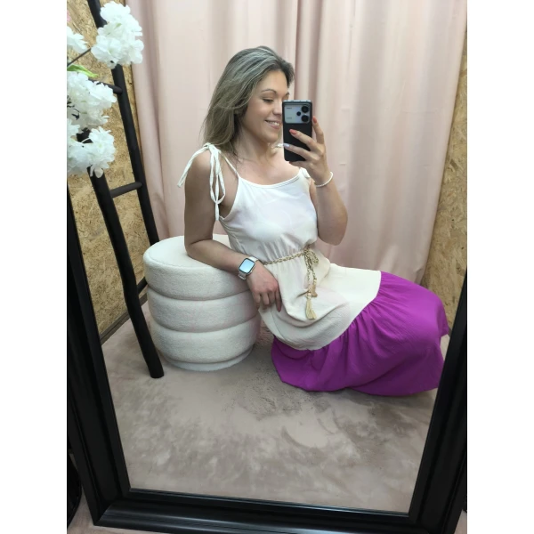 Vestido Bicolor Suave Elegância - Image 8