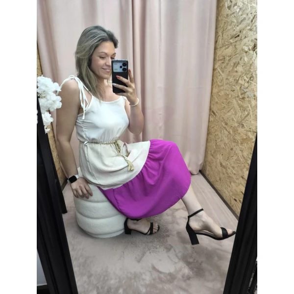 Vestido Bicolor Suave Elegância - Image 10