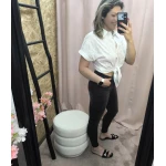 Camisa Cropped Ana star nas cores branca e preta