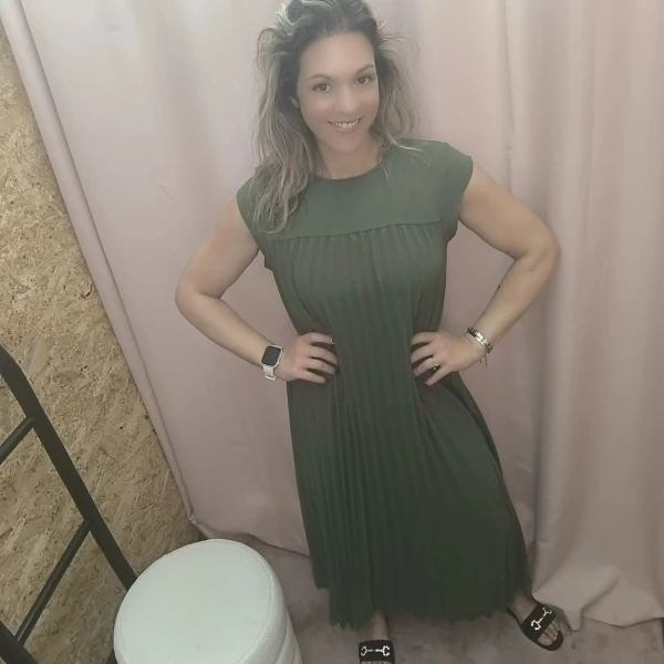 Vestido Plissado Elegância Solta - Image 2