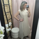 Vestido Plissado Elegância Solta - Image 8