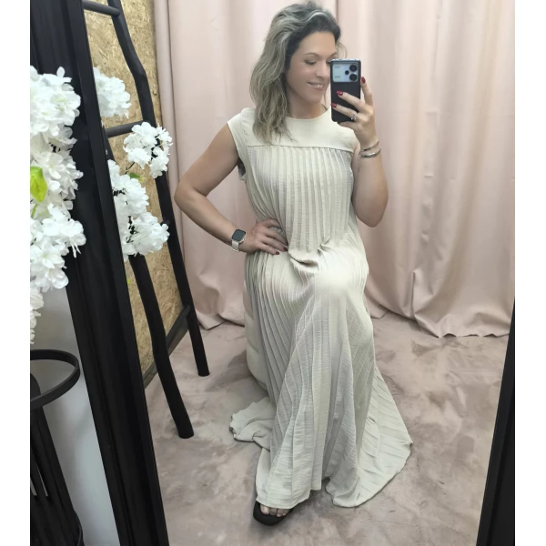 Vestido Plissado Elegância Solta - Image 10