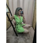 Vestido Colete Verde Lima com corte de alfaiataria e cinto