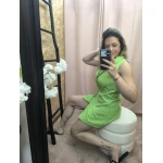 Vestido Colete Verde Lima com corte de alfaiataria e cinto