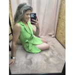 Vestido Colete Verde Lima com corte de alfaiataria e cinto