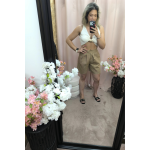 Calções de linho femininos em várias cores