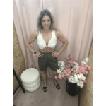 Calções de linho femininos em várias cores