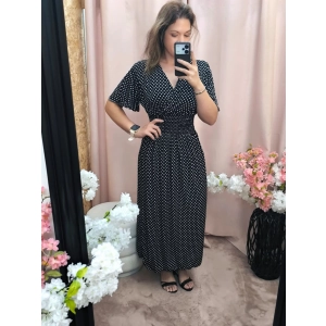 Vestido Midi com Bolinhas em preto e branco