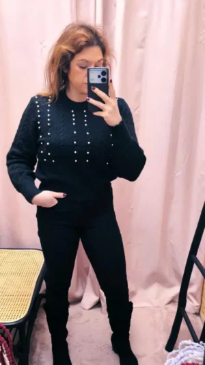 Camisola Pérolas Elegante