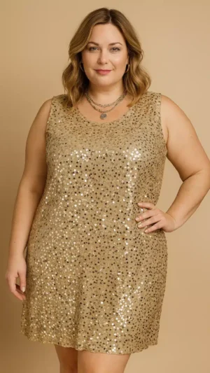 Vestido Dourado Glamour (plus size)